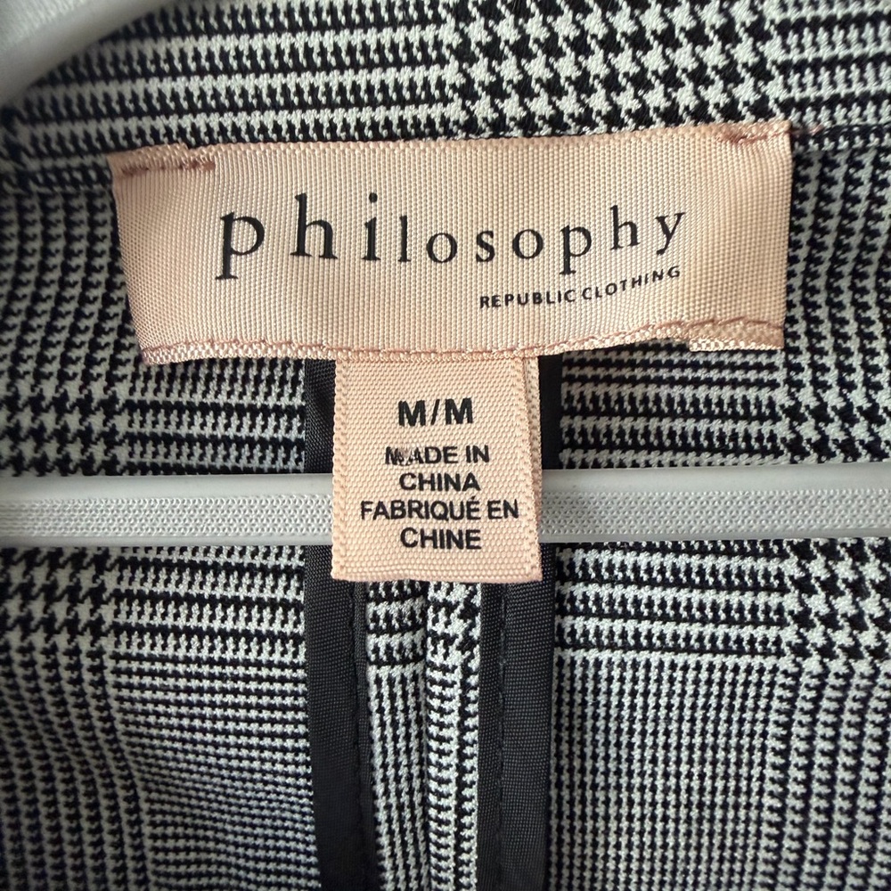 Philosophy Gray Checkered Blazer - image 2